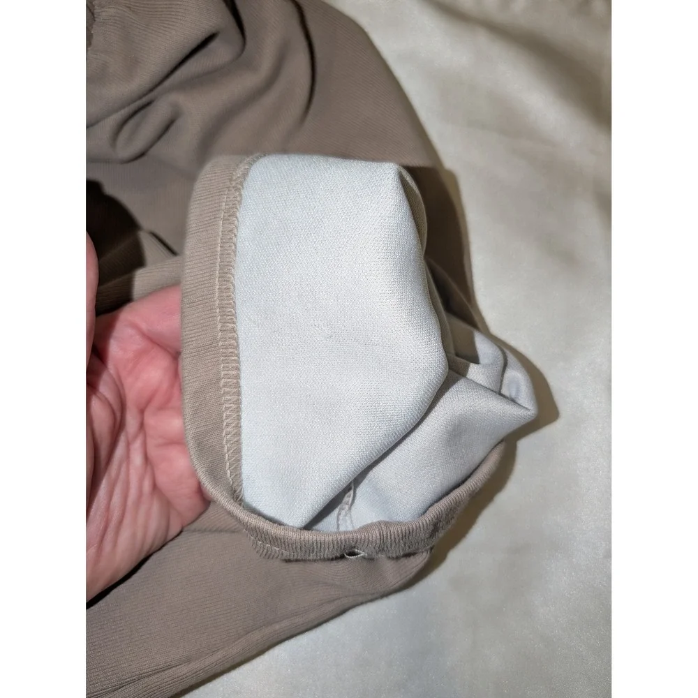 Kiench Tan Beige Ribbed‎ Wide Leg Soft Pants Elastic Waist High Rise Size 11-12